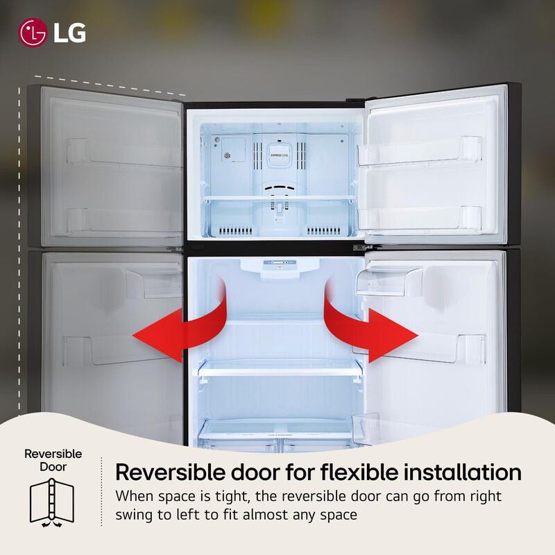 LG 30 in. 20.2 cu. ft. Top Freezer Refrigerator - Black, Black, hires