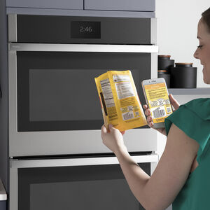 GE Profile 27 in. 8.6 cu. ft. Smart Top Control Electric Double Wall Oven with True European Convection - Stainless Steel, , hires