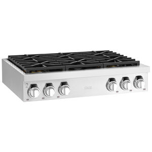 SKS 36 in. 6-Burner Smart Natural Gas Rangetop with Simmer Burner & Power Burner - Stainless Steel, , hires