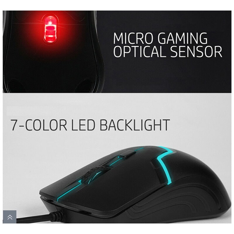 HP Gaming Gear Wired Waterproof RGB Gaming Keyboard and 7 Color Mouse Combo, , hires