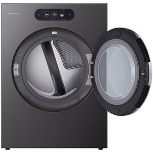 LG SIGNATURE 29 in. 9.0 cu. ft. Smart Stackable Gas Dryer with Built-In Intelligence, TurboSteam, AI Sensor Dry & Sanitize Cycle - Brushed Black Steel, , hires