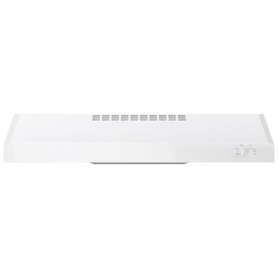 GE 30 in. Convertible Standard Style Range Hood with 200 CFM, 2 Fan Speeds & 1 Incandescent Light - White | JVX3300DJWW