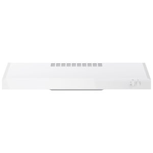 GE 30 in. Standard Style Range Hood with 2 Speed Settings, 200 CFM, Convertible Venting & Incandescent Light - White, , hires