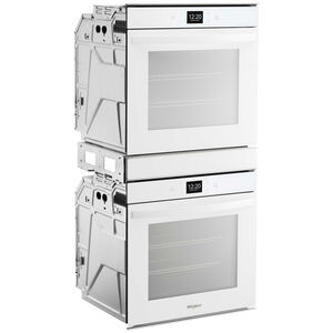 Whirlpool 24 in. 5.8 cu. ft. Smart Front Control Electric Double Wall Oven with True European Convection - White, White, hires