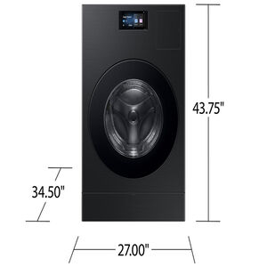 Samsung Bespoke 27 in. 5.3 cu. ft. Smart Electric Front Load AI All-in-one Combo with Sanitize and Steam Cycle - Brushed Black, Brushed Black, hires