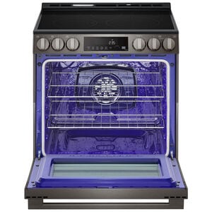 LG 30 in. 6.3 cu. ft. Smart Air-Fry Standard Convection Slide-In Electric Range with Radiant Burners - Black Stainless Steel, , hires