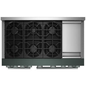 KitchenAid Commercial-Style 48 in. 6.3 cu. ft. Air-Fry True European Convection Double Oven Gas Range with 6 Sealed Burners & Griddle - Juniper, , hires