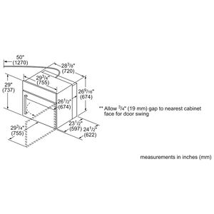 Bosch Benchmark Series 30 in. 4.6 cu. ft. Electric Single Wall Oven with True European Convection - Stainless Steel, , hires