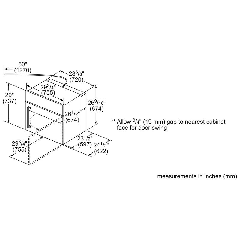 Bosch Benchmark Series 30 in. 4.6 cu. ft. Electric Single Wall Oven with True European Convection - Stainless Steel, , hires