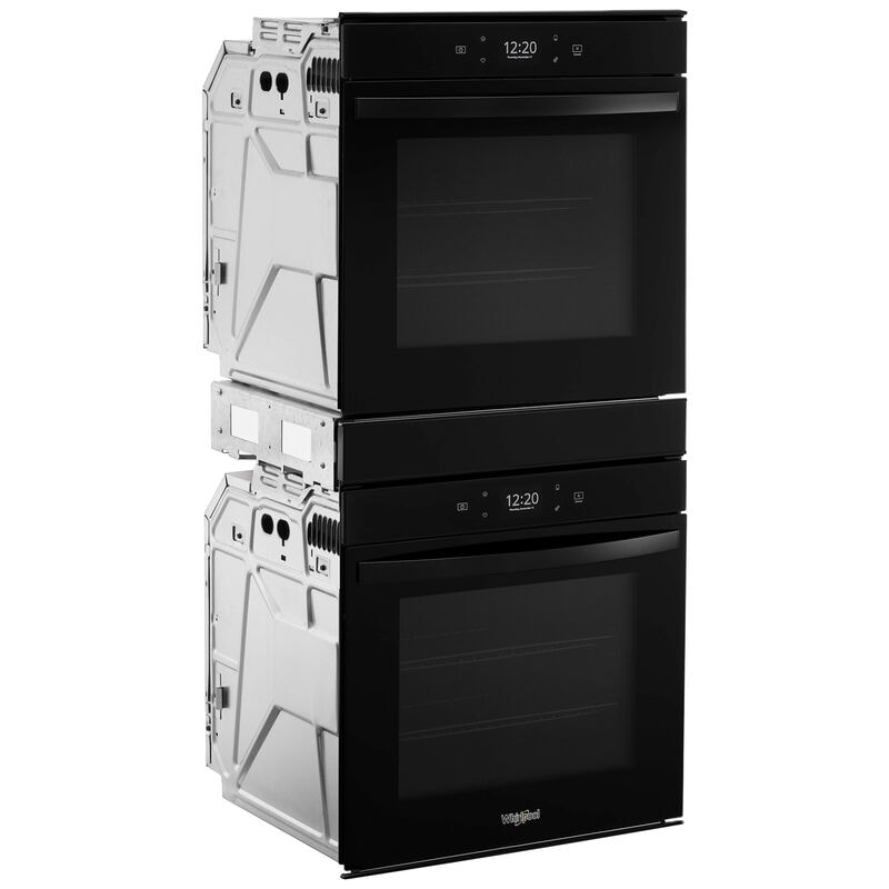 Whirlpool 24 in. 5.8 cu. ft. Smart Front Control Electric Double Wall Oven with True European Convection - Black, Black, hires