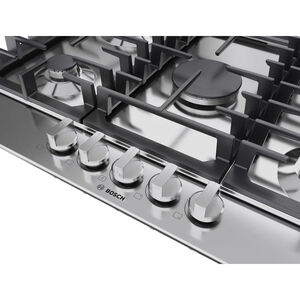 Bosch 300 Series 30 in. 5-Burner Natural Gas Cooktop with Simmer Burner & Power Burner - Stainless Steel, , hires