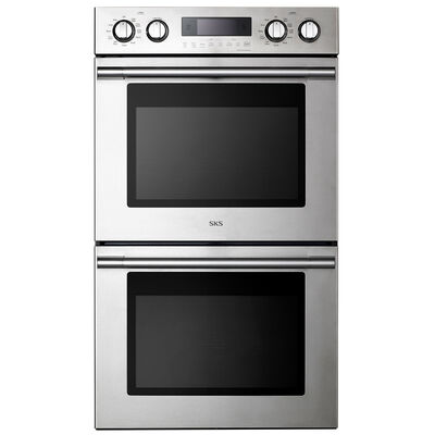 SKS 30 in. 9.4 cu. ft. Smart Front Control Electric Double Wall Oven with True European Convection - Stainless Steel | UPWD3034ST