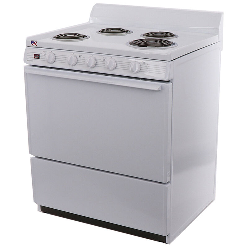 Premier 30 in. 3.9 cu. ft. Oven Freestanding Electric Range with 4 Coil Burners - White, , hires