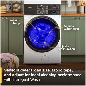 Whirlpool 28 in. 4.5 cu. ft. Smart Gas Front Load Laundry with UV Clean Technology, FreshFlow Vent System, Sensor Dry, Sanitize & Steam Cycle - White, White, hires
