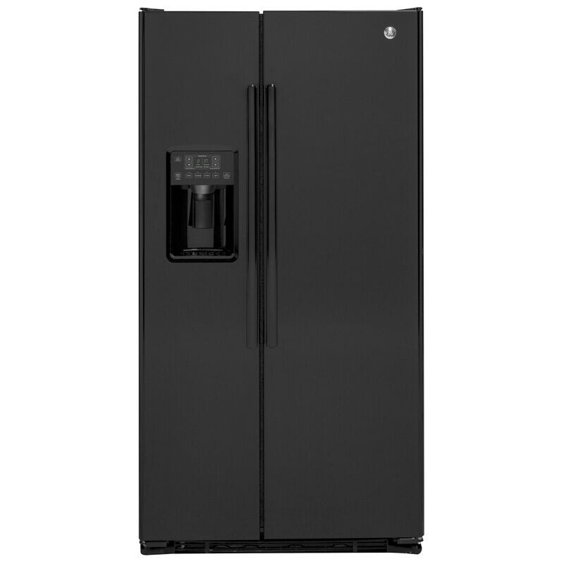 GE 36 in. 21.9 cu. ft. Counter Depth Side by Side Refrigerator with Ice & Water Dispenser - Black, Black, hires