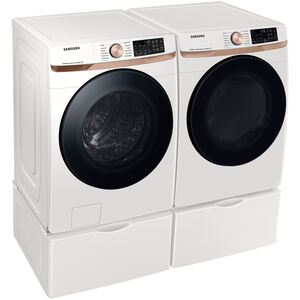 Samsung 27 in. 7.5 cu. ft. Smart Stackable Electric Dryer with AI Smart Dial, Sanitize+, Steam Cycle & Sensor Dry - Ivory, Ivory, hires
