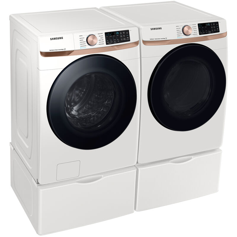 Samsung 27 in. 7.5 cu. ft. Smart Stackable Electric Dryer with AI Smart Dial, Sanitize+, Steam Cycle & Sensor Dry - Ivory, Ivory, hires