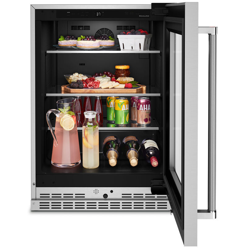KitchenAid 24 in. 5.2 cu. ft. Built-In Undercounter Refrigerator - Stainless Steel, Stainless Steel, hires