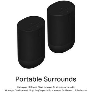 Sonos Move 2 Portable Rechargeable Splashproof Bluetooth & Wi-Fi Speaker - Black, Black, hires
