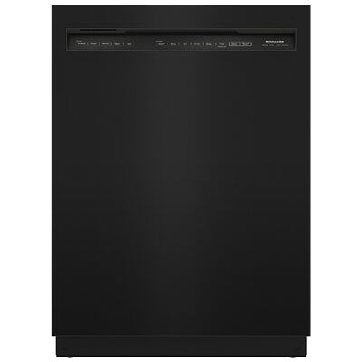 KitchenAid 24 in. Built-In Dishwasher with Front Control , 47 dBA Sound Level, 12 Place Settings, 5 Wash Cycles & Sanitize Cycle - Black | KDFE104KBL