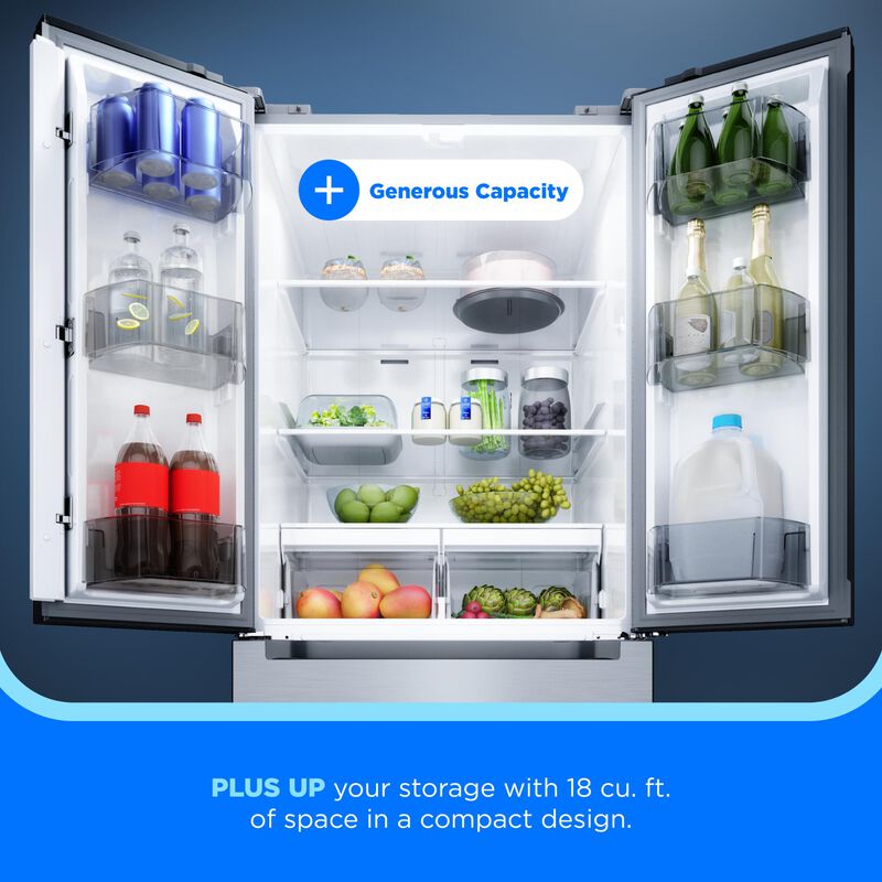Midea 30 in. 18.4 cu. ft. French Door Refrigerator - Stainless Steel, , hires
