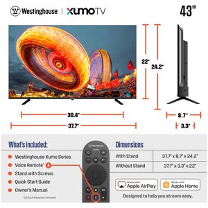 Westinghouse - 43" Class LED 4K UHD Smart XUMO TV, , hires