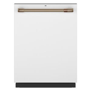 Cafe 24 in. Built-In Dishwasher with Top Control, 45 dBA Sound Level, 16 Place Settings, 5 Wash Cycles & Sanitize Cycle - Matte White, Matte White, hires
