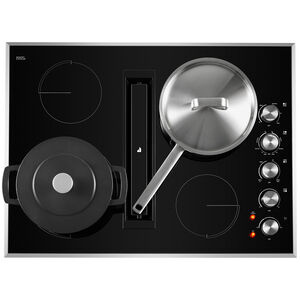 JennAir Euro-Style 30 in. 4-Burner Electric Cooktop with JX3 Downdraft Ventilation System - Stainless Steel, , hires