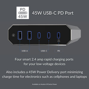 Austere VII Series 8-Outlet 4,000 Joules Surge Protector with 45 Watt PD Port, , hires