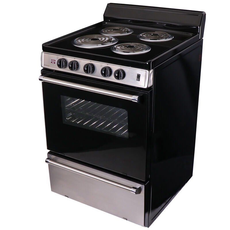 Premier 24 in. 2.9 cu. ft. Electric Range with Coil Burners - Stainless Steel, , hires