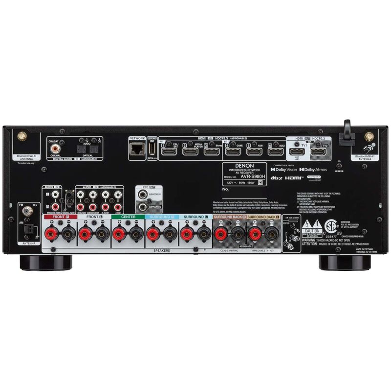 Denon 7.2 Ch. 4K/8K Dolby Atmos AV Receiver Powered by HEOS - Black, , hires