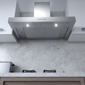 XO 30 in. Convertible Chimney Style Range Hood with 600 CFM, 3 Fan Speeds & 2 LED Lights - Stainless Steel, , hires