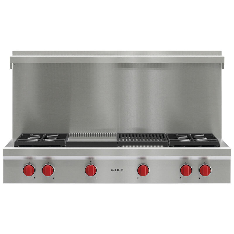 Wolf 48 4-Burner Natural Gas Rangetop with Griddle, Grill