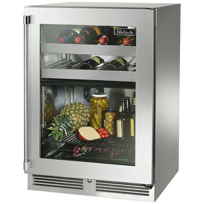 Perlick Signature Series 24 in. Built-In 5.0 cu. ft. Compact Beverage Center with Pull-Out Shelves & Digital Control - Custom Panel Ready | HP24CS-4-2R