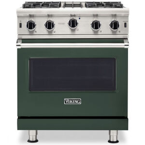 Viking 5 Series 30 in. 4.0 cu. ft. Convection Oven Freestanding Gas Range with 4 Open Burners - Black Forest Green, , hires