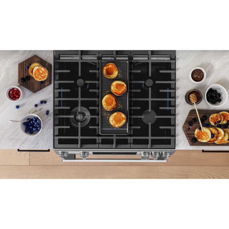Bosch 300 Series 30 in. 5.8 cu. ft. Air-Fry Standard Convection Slide-In Gas Range with 5 Sealed Burners - Stainless Steel, , hires
