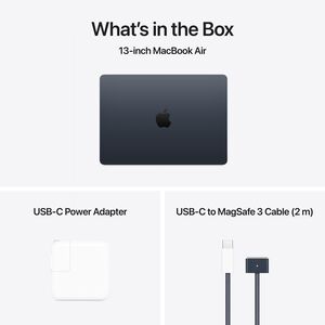 Apple MacBook Air (2025) 13.6 in. Notebook with Apple Intelligence, Apple M4 10-Core CPU, 8-Core GPU, 16 GB RAM, 256 GB SSD, up to 18 Hrs. of Battery Life & Mac OS - Midnight, , hires