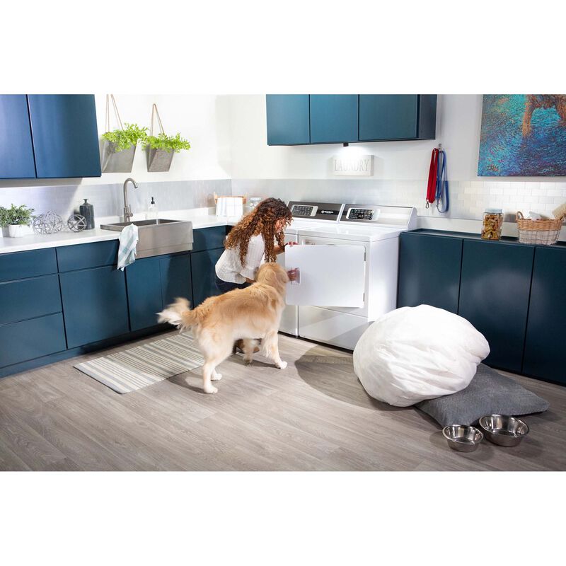 Speed Queen DR7 27 in. 7.0 cu. ft. Electric Dryer with Pet Plus Cycle, Sensor Dry, Sanitize & Steam Cycle - White, White, hires