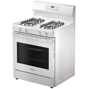 Midea 30 in. 6.1 cu. ft. Gas Range with 4 Sealed Burners - White, White, hires