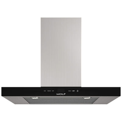 Wolf 30 in. Convertible Chimney Style Range Hood with 3 Fan Speeds & 2 LED Lights - Black | VW30B