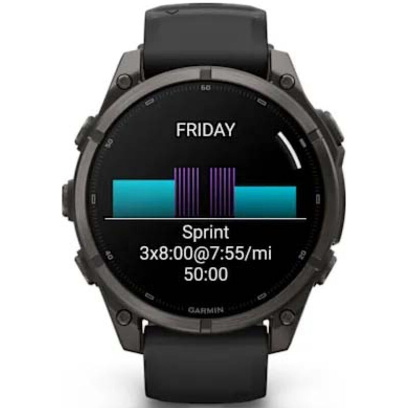 Garmin fenix 9 47 mm, AMOLED Smart Watch - Carbon Gray DLC Titanium with Black Silicone Band, , hires