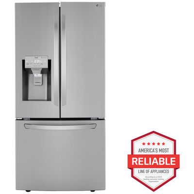 LG 33 in. 24.2 cu. ft. Smart French Door Refrigerator with External Ice & Water Dispenser - Stainless Steel | LRFXS2503S