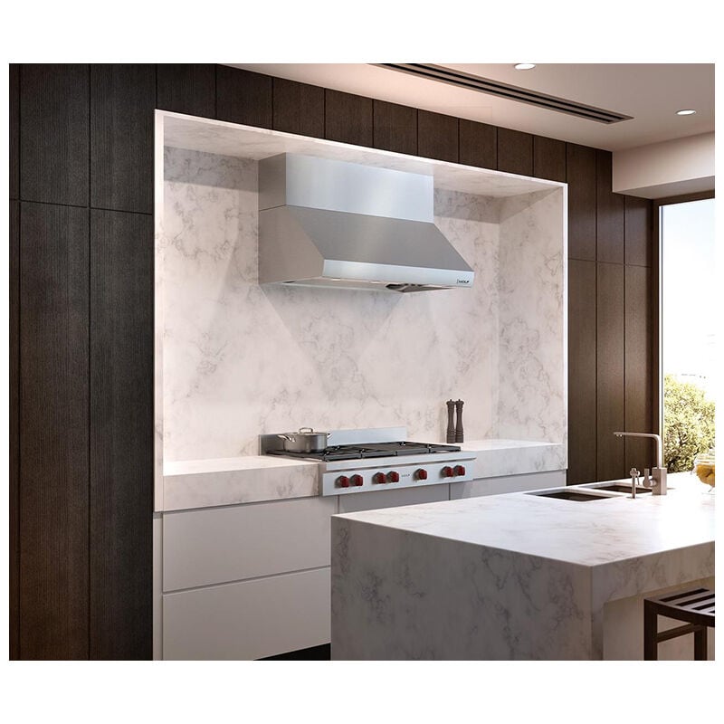 Wolf 48 in. 6-Burner LP Gas Rangetop with Grill & Power Burner - Stainless Steel, , hires