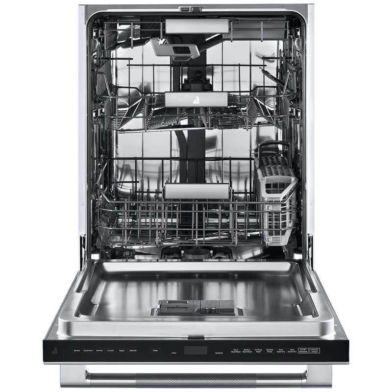 JennAir Rise 24 in. Top Control Flush-Mount Dishwasher with 38 dBa Sound Level & 3rd-Rack - Stainless Steel, , hires