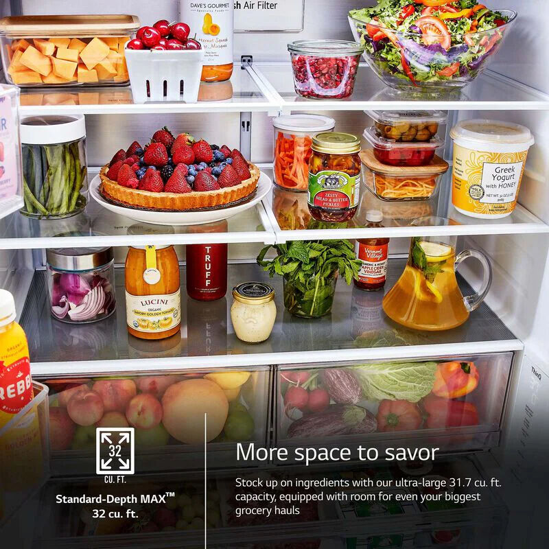 LG 36 in. 31.7 cu. ft. Smart French Door Refrigerator with Internal Water Dispenser - PrintProof Stainless Steel, , hires