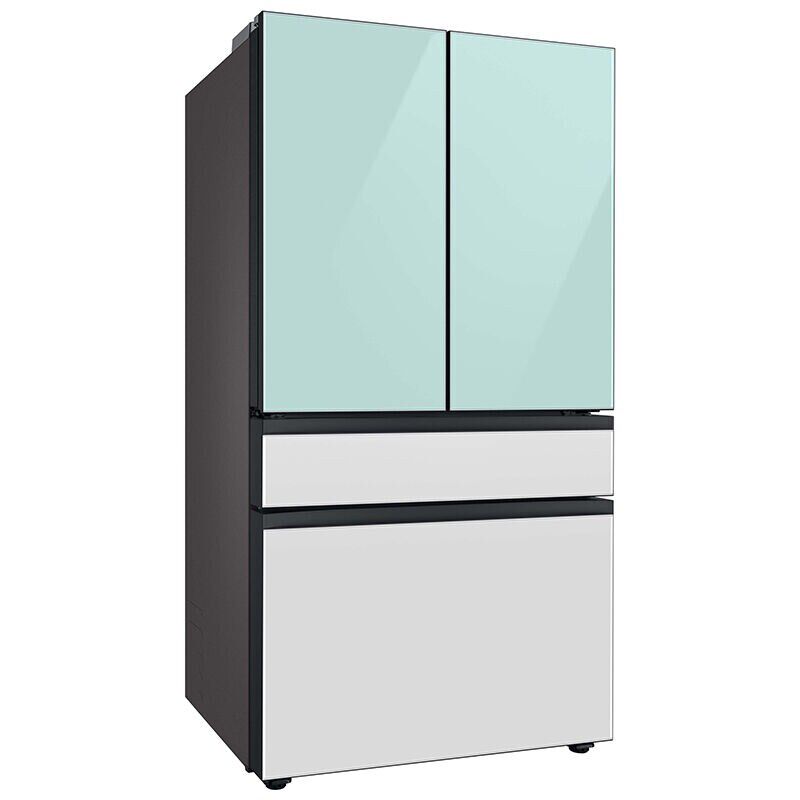 Samsung Bespoke 36 In 28 8 Cu Ft Smart 4 Door French Door Refrigerator With Beverage Center Internal Water Dispenser Morning Blue White Glass P C Richard Son
