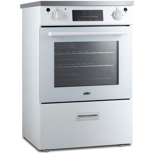 Summit 24 in. 2.6 cu. ft. Standard Convection Slide-In Electric Range with 4 Induction Burners - White, White, hires