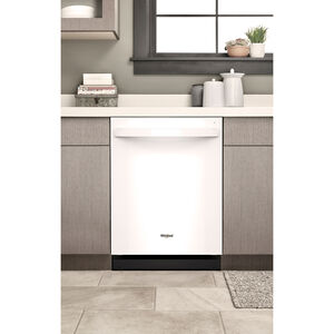 Whirlpool 24 in. Top Control Dishwasher with 44 dBa Sound Level & 3rd-Rack - White, White, hires