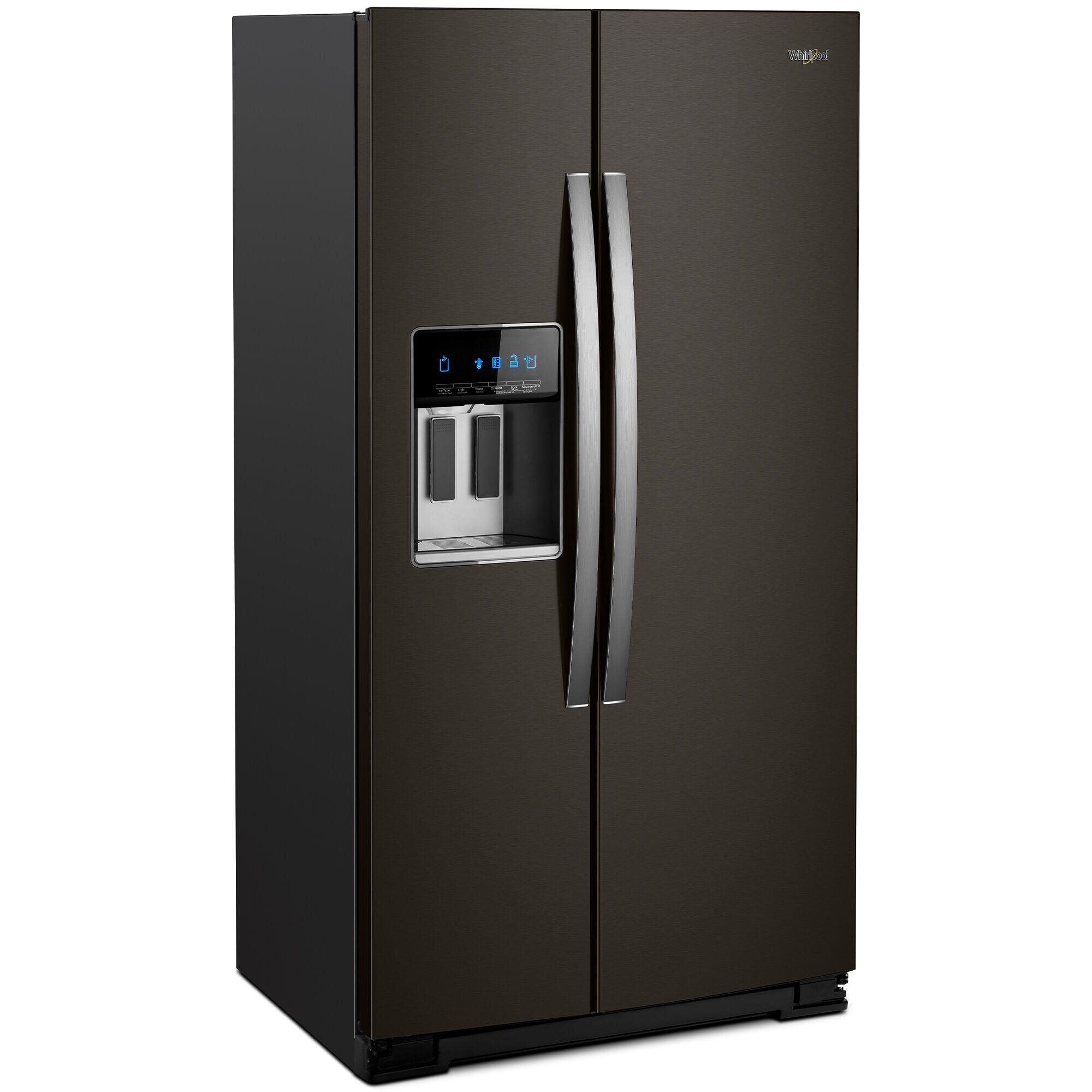 Whirlpool double door fridge black top