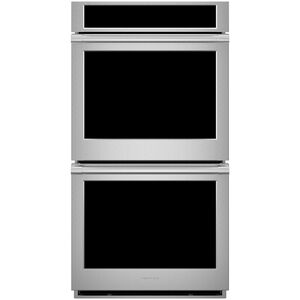 Monogram Statement Series 27 in. 8.6 cu. ft. Smart Top Control Electric Double Wall Oven with True European Convection - Stainless Steel, , hires